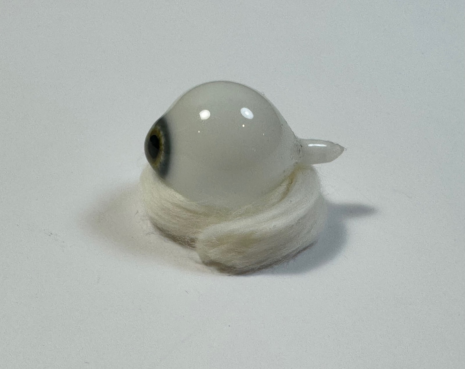 Antique German hand-blown human prosthetic glass eye.  Full eyeball.  Blue.