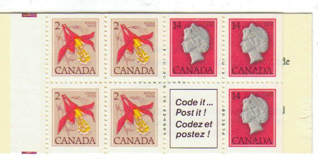 1977-79 Canada SC-BK 78a Floral Issue, smooth paper-Booklet of 7-M-NH