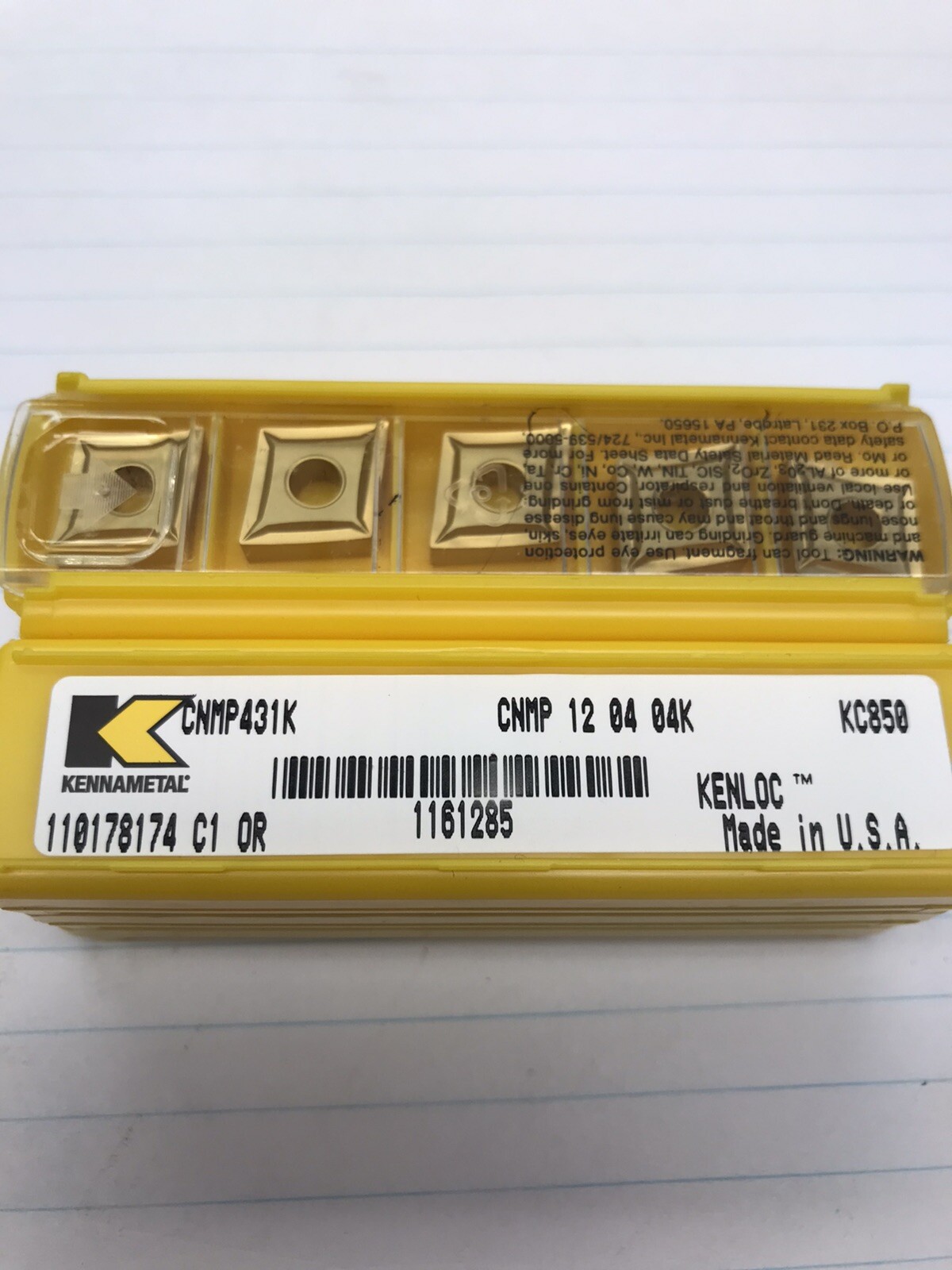 5 pcs.  CNMP431K KC850 KENNAMETAL INSERT (loc stk)