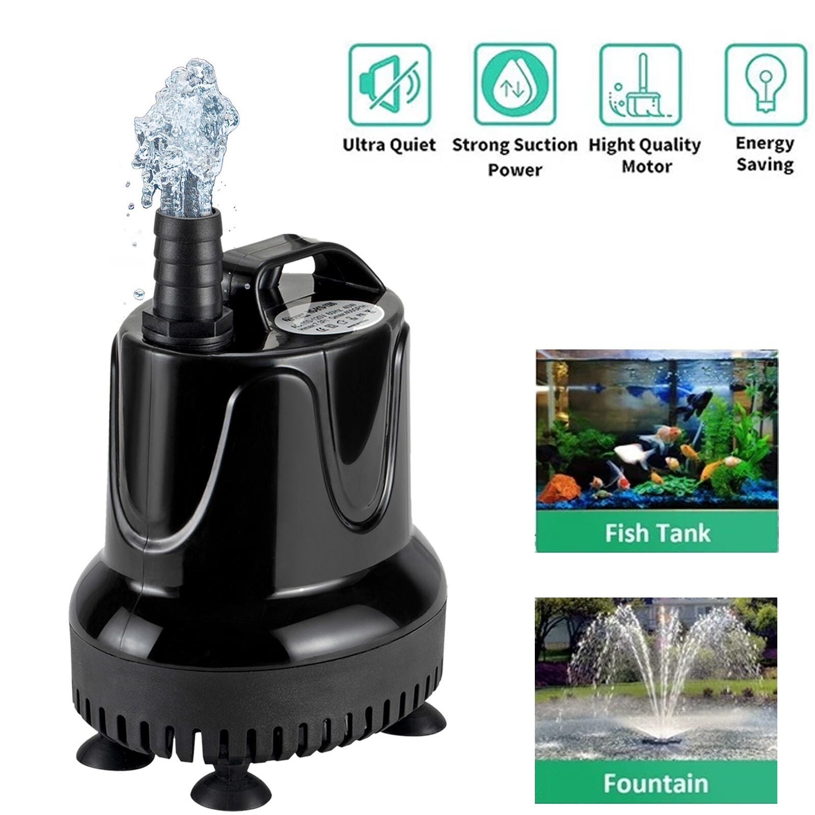 hygger 1060 GPH Submersible Water Pump, Pond Fountain Pump, Aquarium Fish Tank