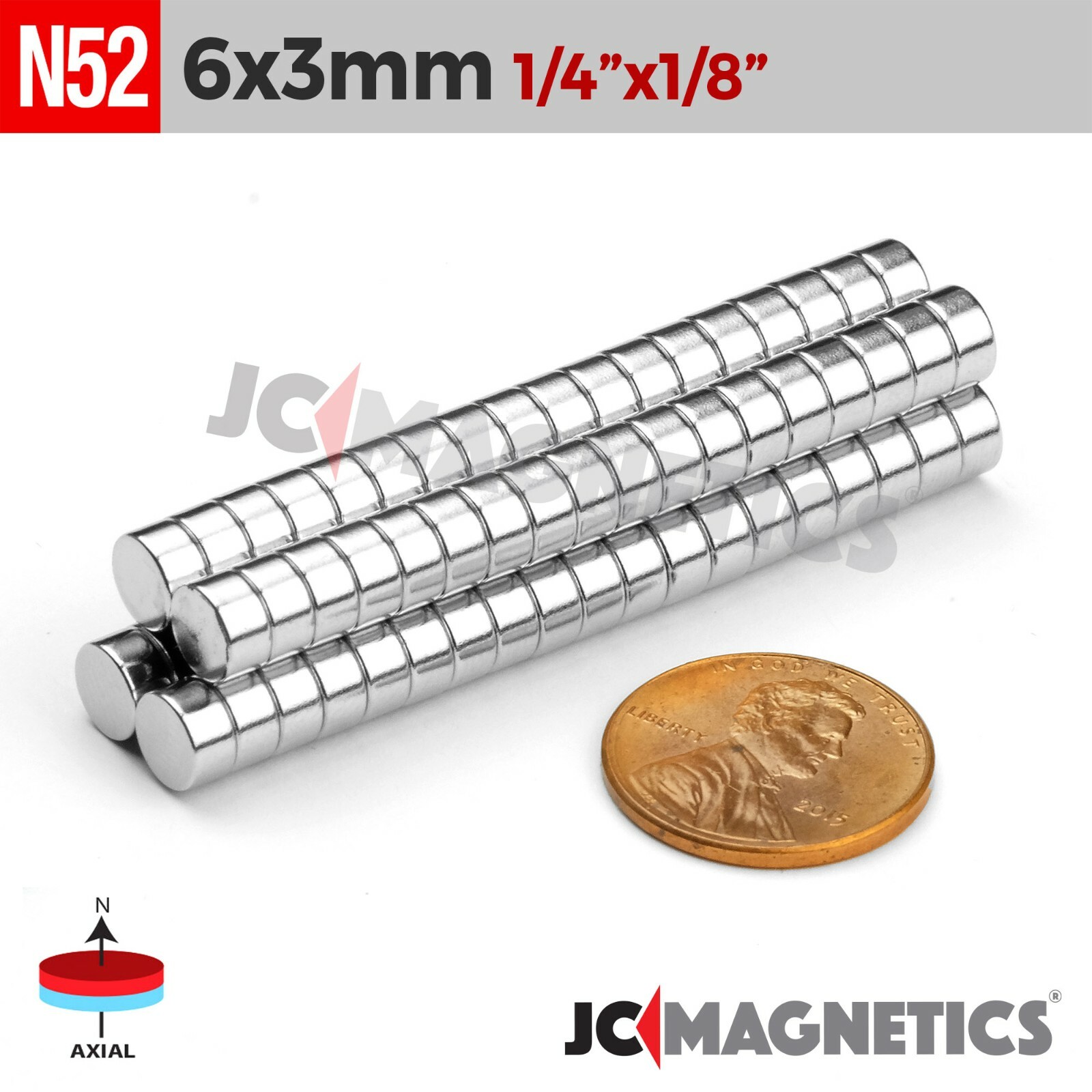 6mm x 3mm N52 Super Strong Disc Rare Earth Neodymium Magnet  6x3mm