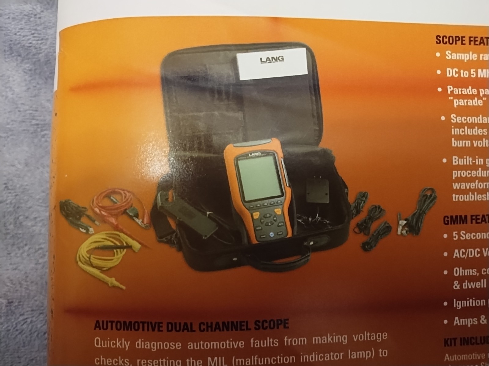 Lang Tools Automotive Dual Channel Scope / Digital Multi Meter 13805