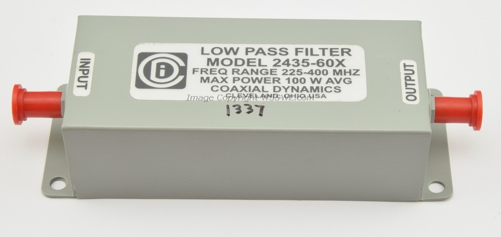 Coaxial Dynamics Model 2435-60X Low Pass Filter 225-400MHz SMA Connectors