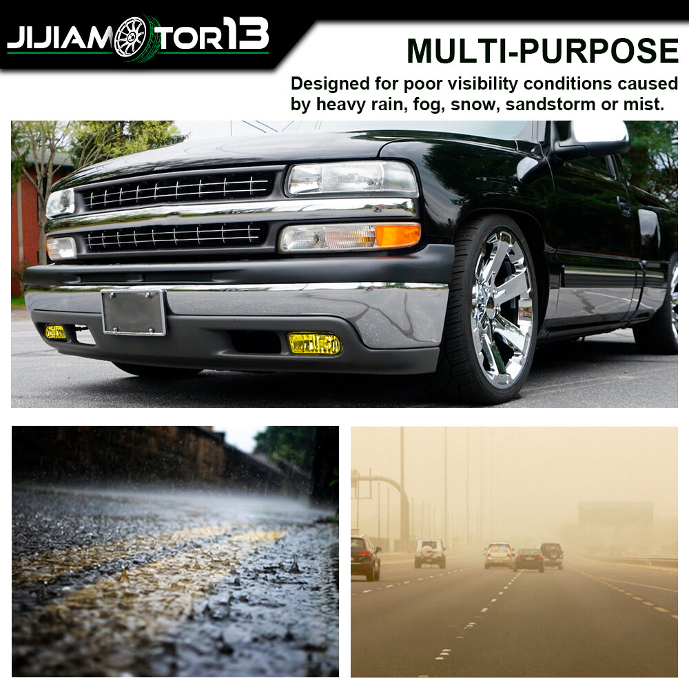 Yellow Bumper Fog Lights Driving Lamps Fit For 2000-2006 Chevy Suburban Tahoe