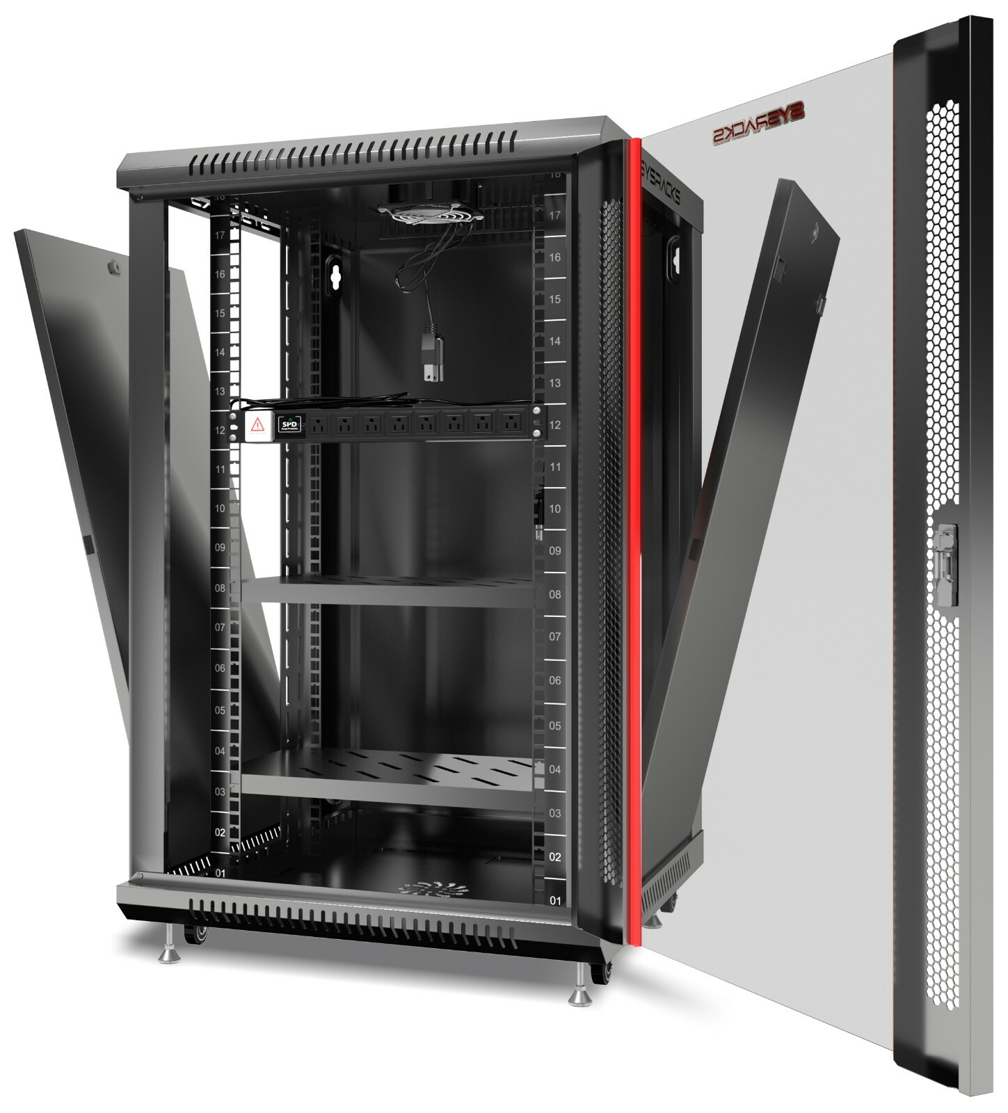 18U 24" Deep Wall Mount IT Network Server Rack Cabinet Enclosure with Acessories
