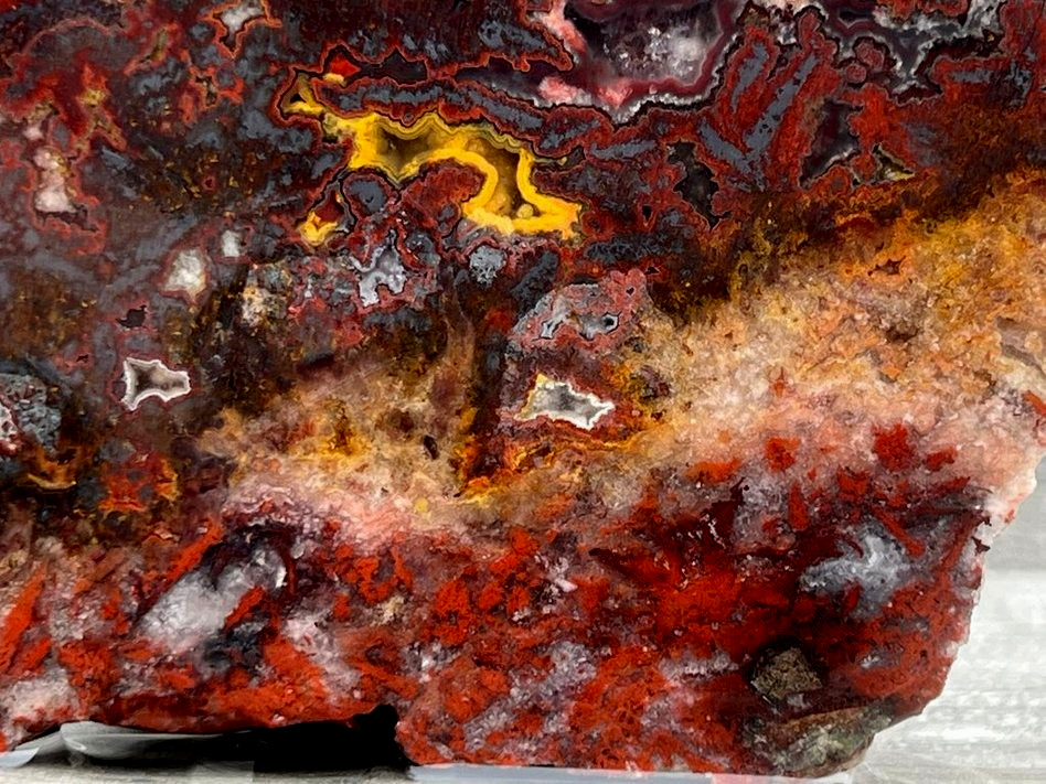 Rare Old Stock Persian Lace Jasper Hematite - Morocco 4.5"x3.5" Agate Rough Slab