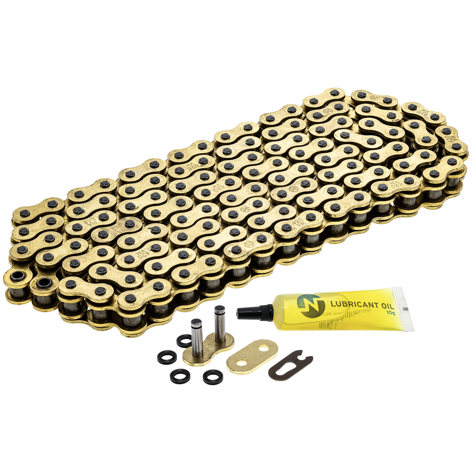 NICHE Gold 420 X-Ring Chain 124 Links With Connecting Master Link Motorcycle