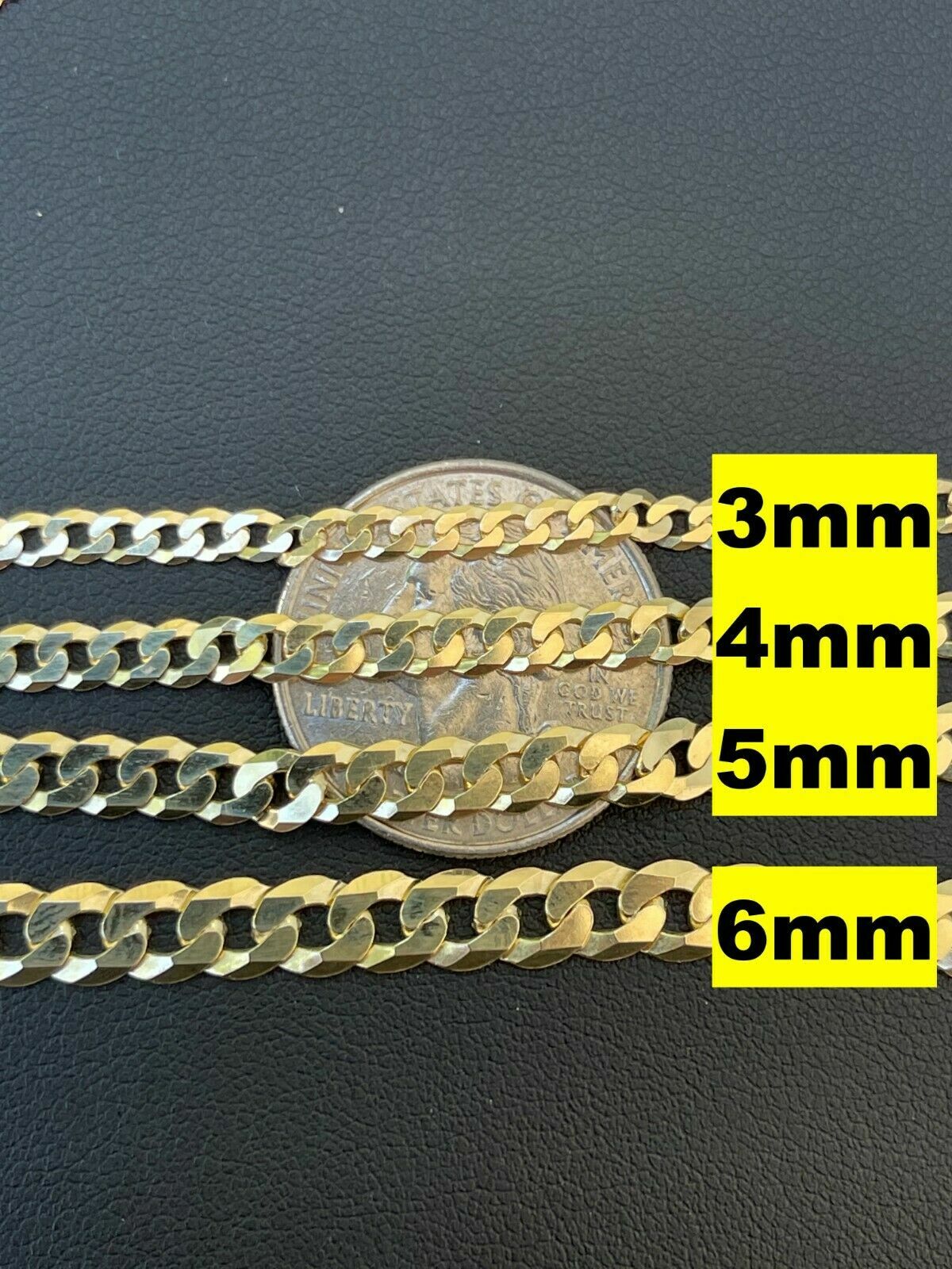 14k Gold Plated 925 Sterling Silver Flat Cuban Bracelet