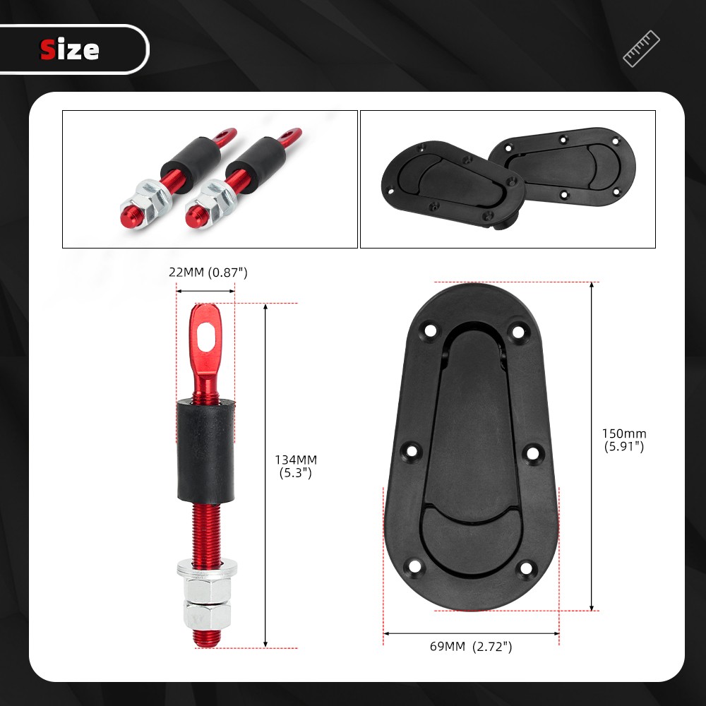 Universal Racing Car Flush Mount Quick Release Hood Latch Pin No Key Locking Kit