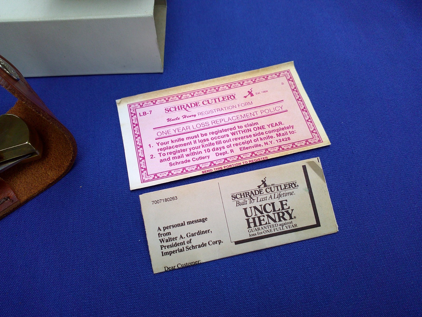 Schrade Uncle Henry LB7 Bear Paw USA Lock Back Pocket Knife w/Sheath NIB