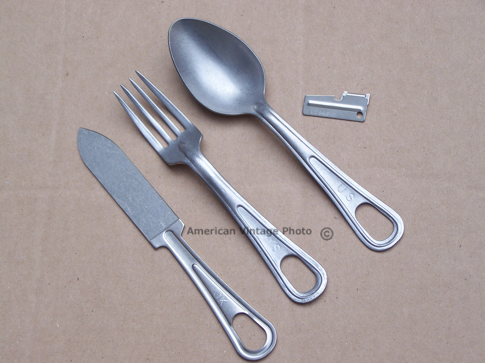 Spoon Knife Fork Utensil SKOCO Utica f Ration Kit Military Camping + Shelby P38