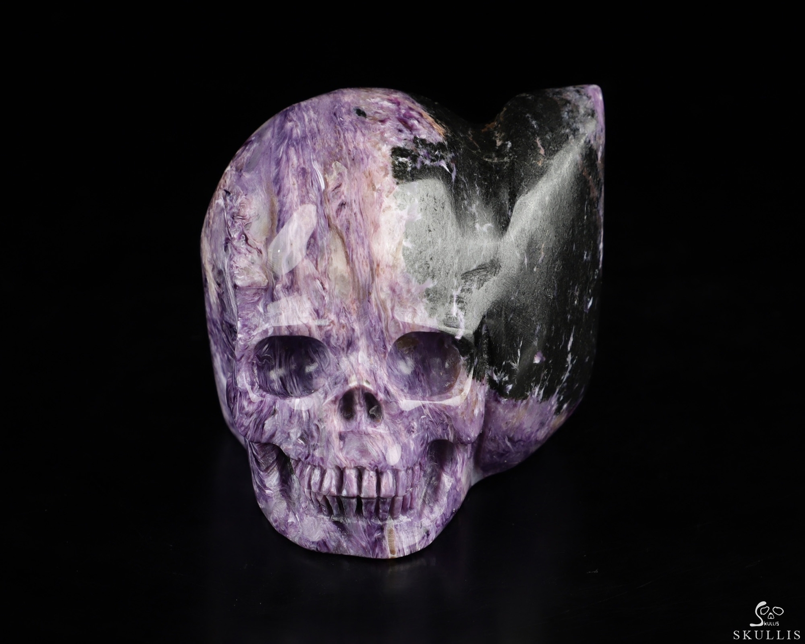 Gemstone 2.2" Russian Charoite Hand Carved Crystal Skull Fine Art Sculpture