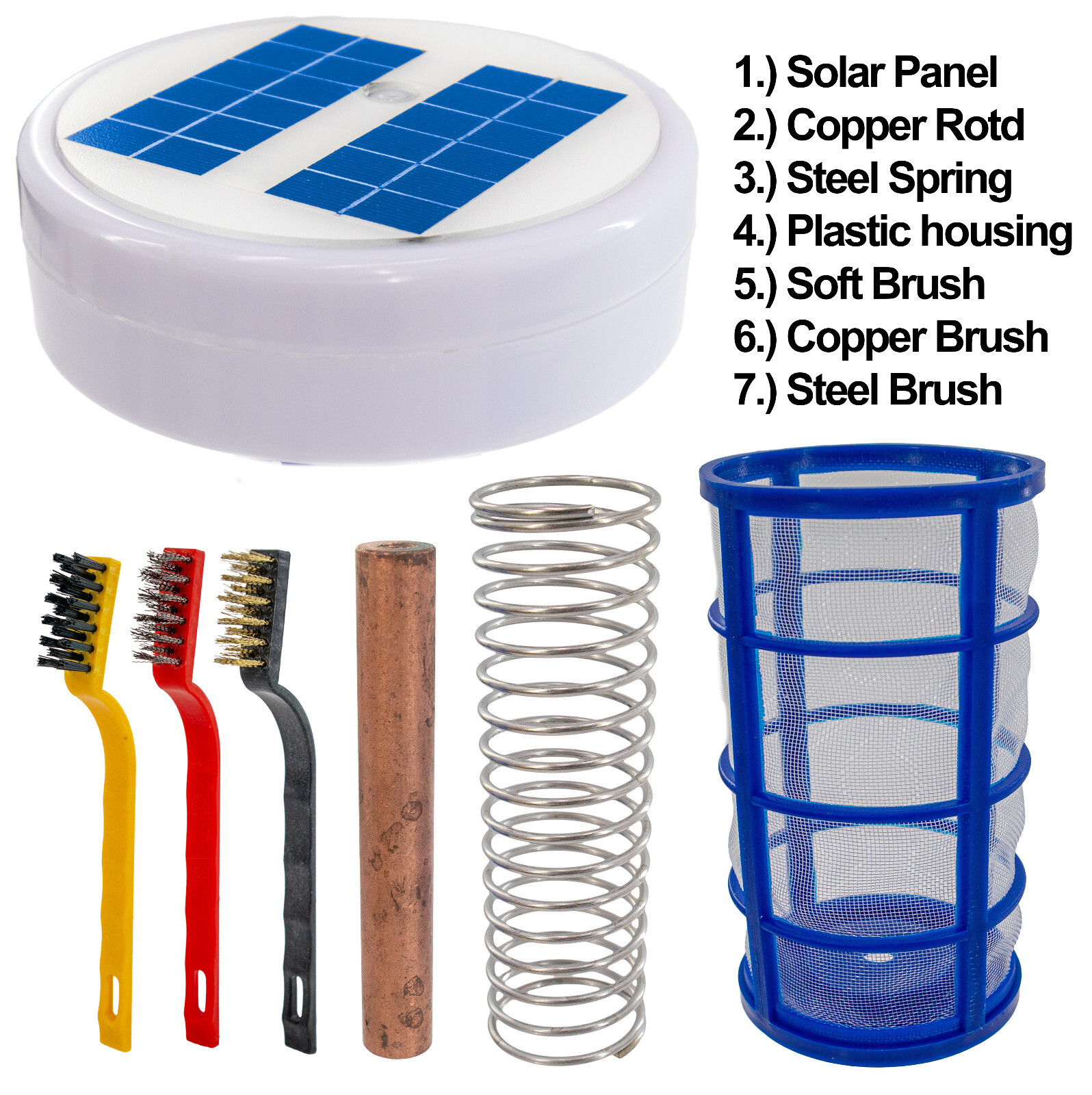 Solar Pool Ionizer w Copper & Steel Anode - Pool Water Cleaner Swimming Pools