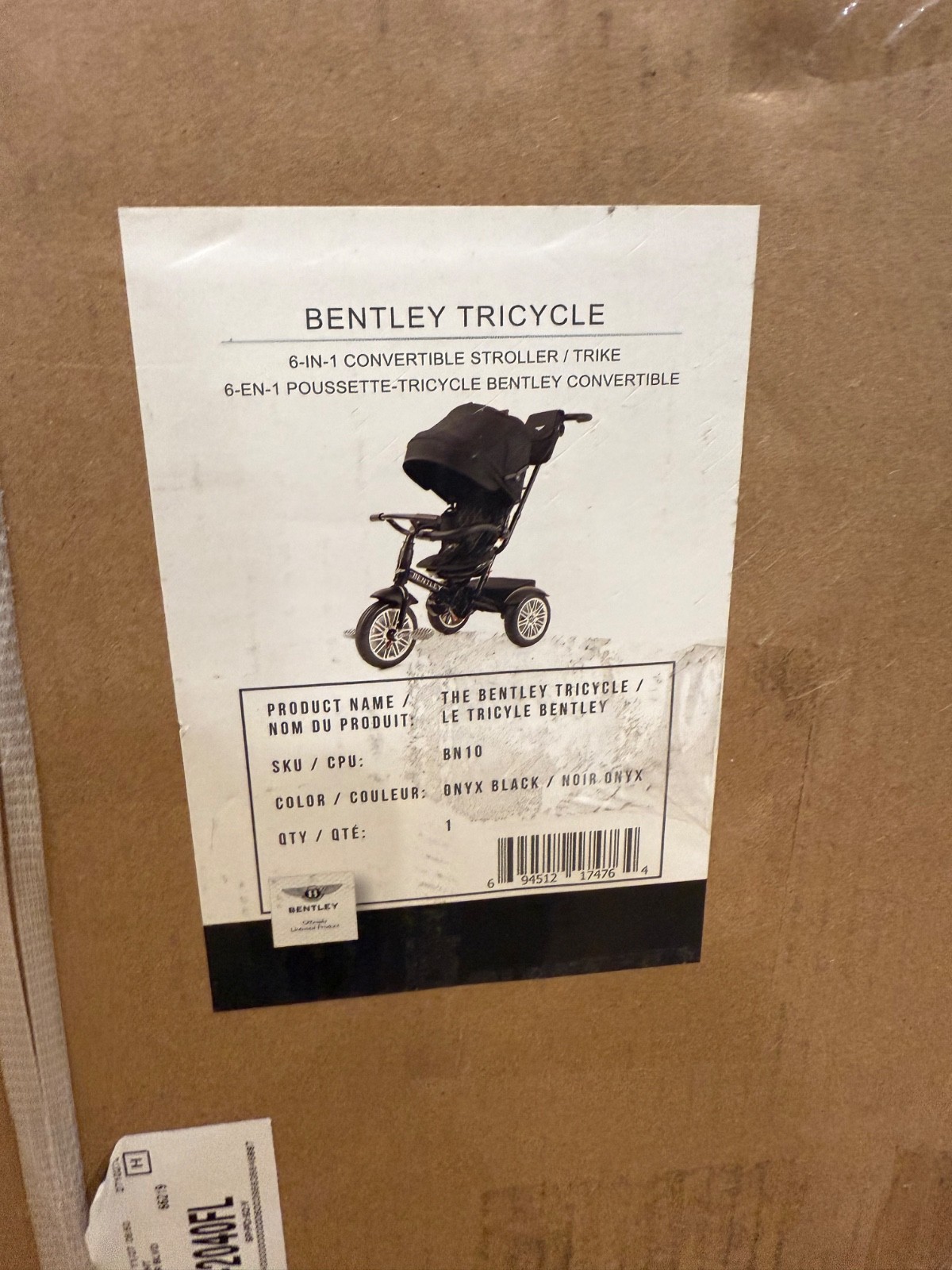 Convertible stroller - Bentley 6 in 1 Convertible Tricycle - Onyx Black