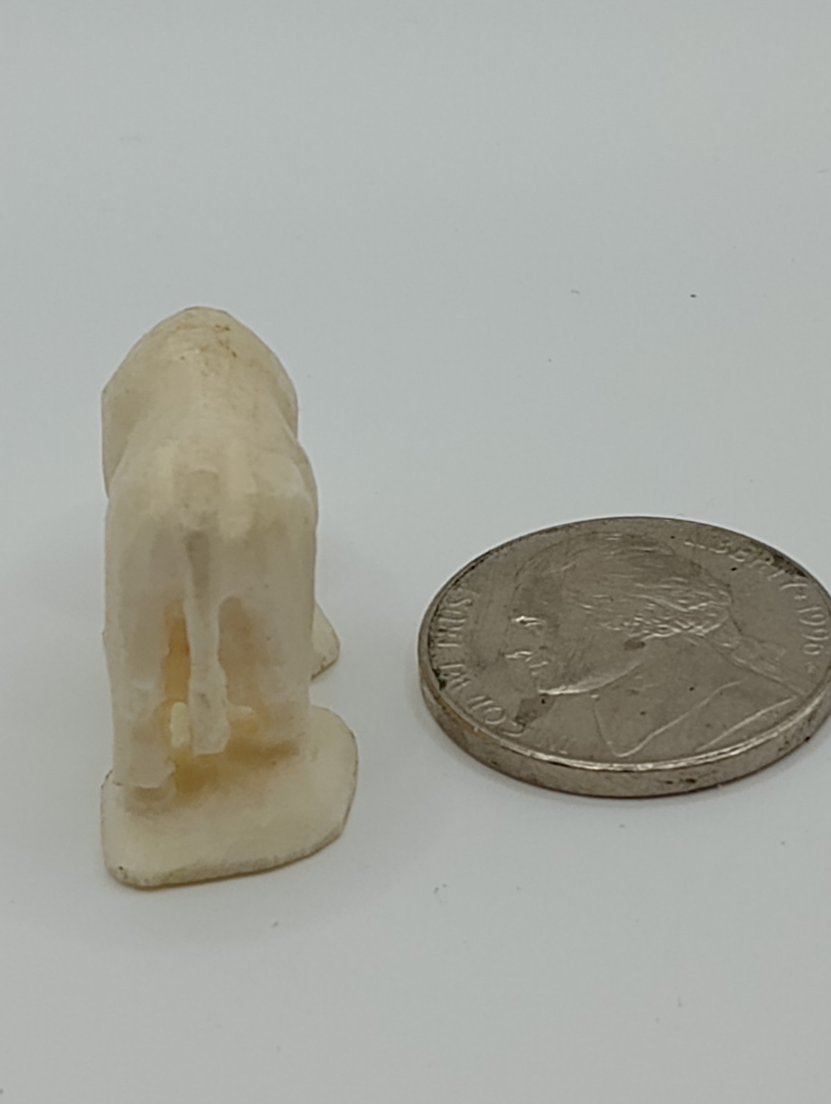 Bovine Bone Hand Carved Cow Figurine Made In USA Collector Item Farm Animal Gift