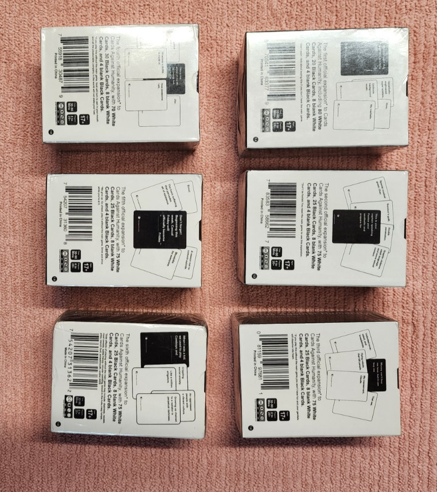 🔥Cards Against Humanity Expansion Packs 1 - 6 Lot Adult Party Decks NEW SEALED