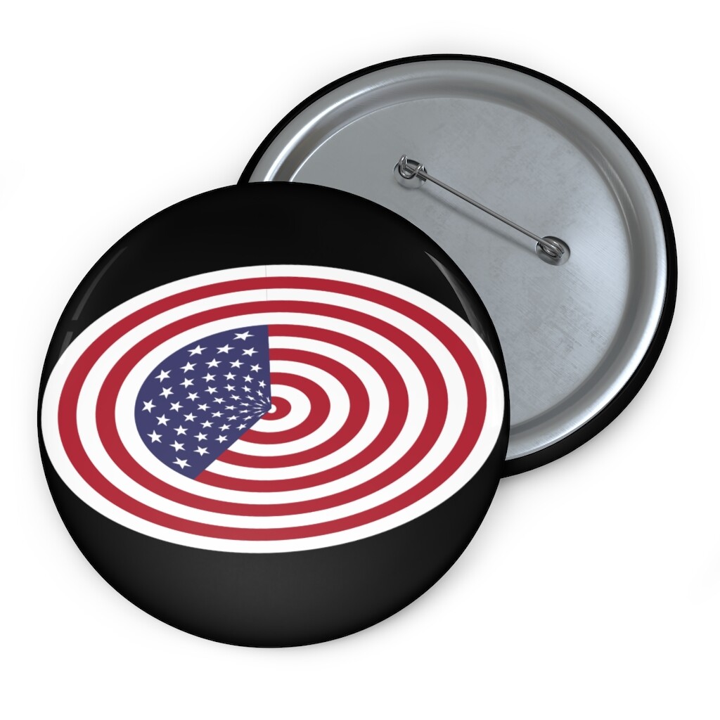 Artistic US Flag Button - Unique Version of Flag as a Circle