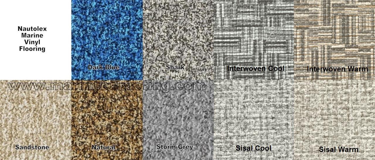 Nautolex Marine Boat Vinyl Flooring 74" wide SOLD BY THE FOOT-MANY COLOR CHOICES