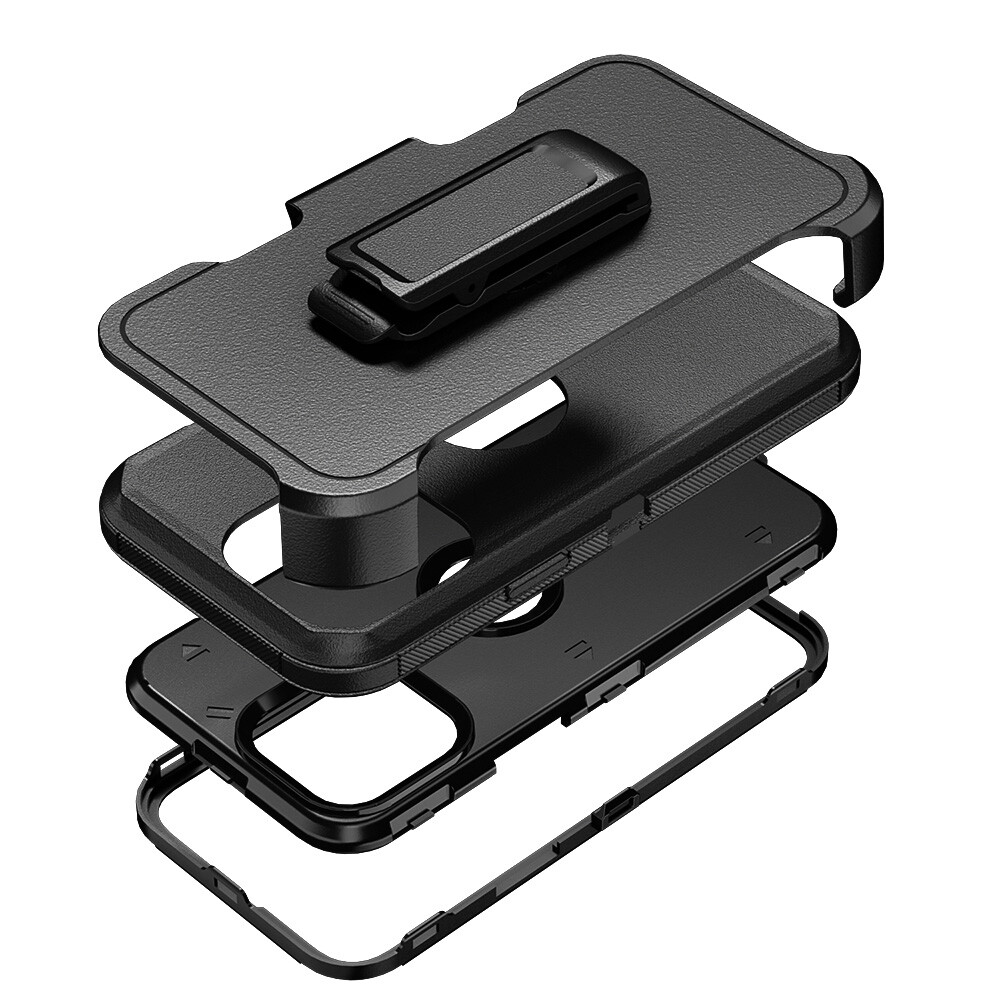 For iPhone 15 Pro Max 14 13 12 11 Shockproof Case Defender Cover With Belt Clip