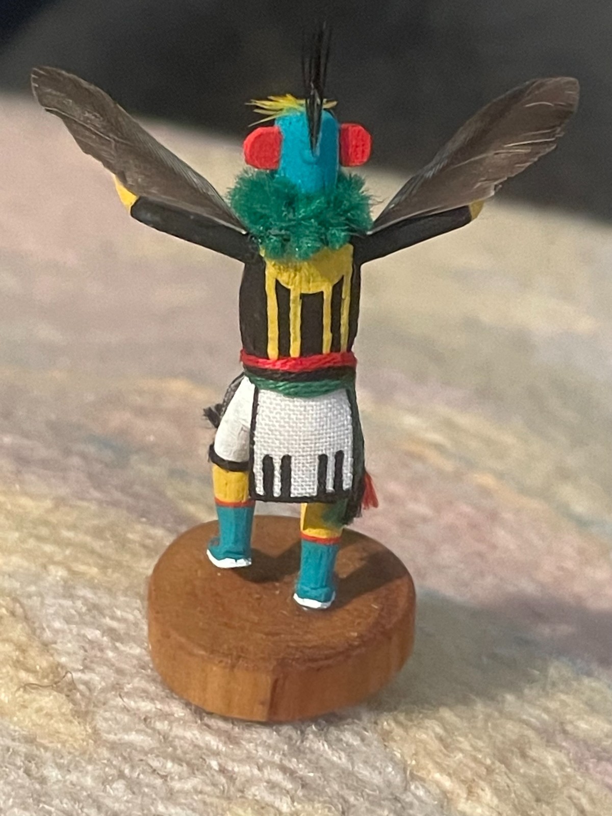 TINY ART-MINIATURE-NATIVE AMERICAN-KACHINA-SIGNED HOPI EAGLE '99-NEW CONDITION