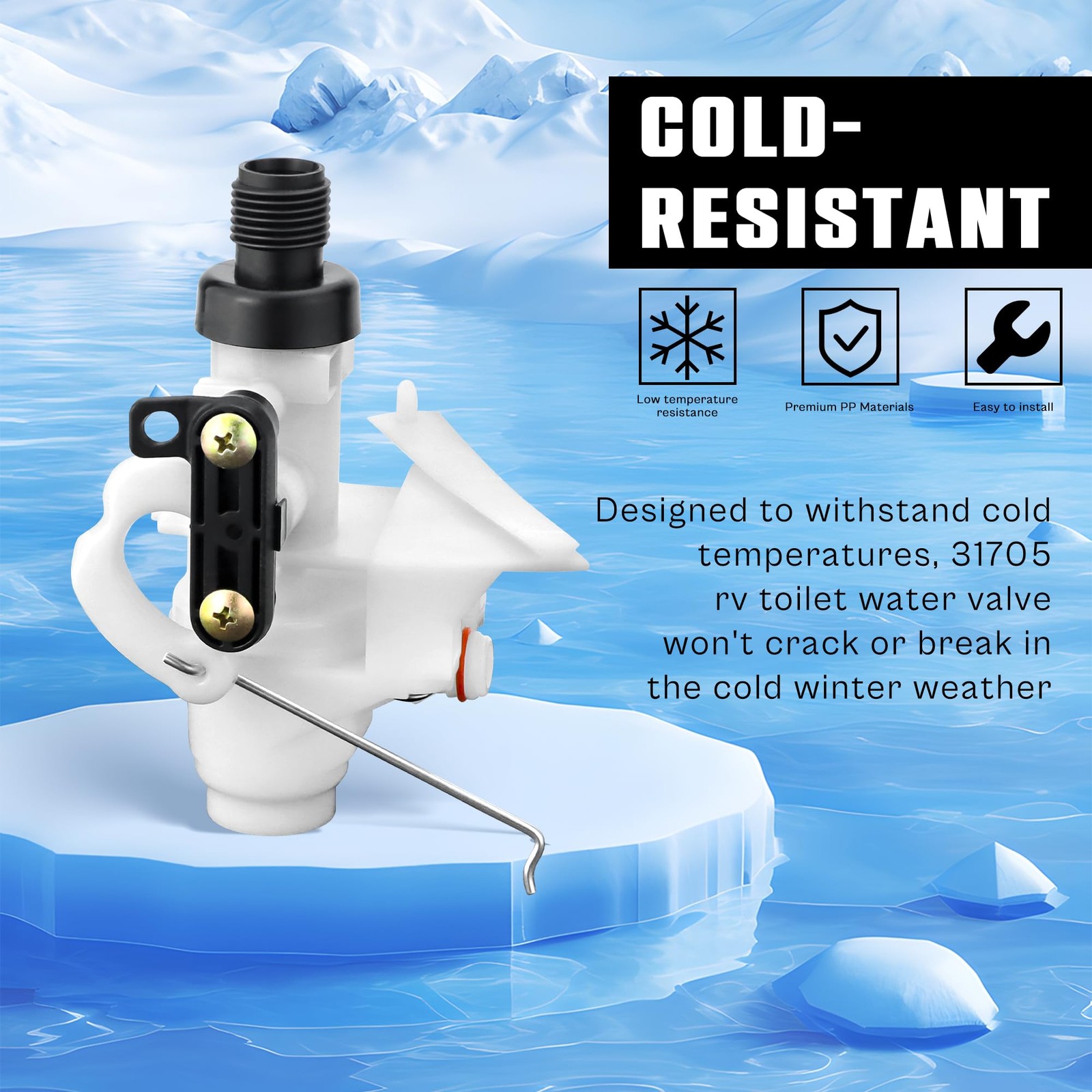 31653 31705 31688 31835 31687 RV Toilet water Valve fit for Thetford White