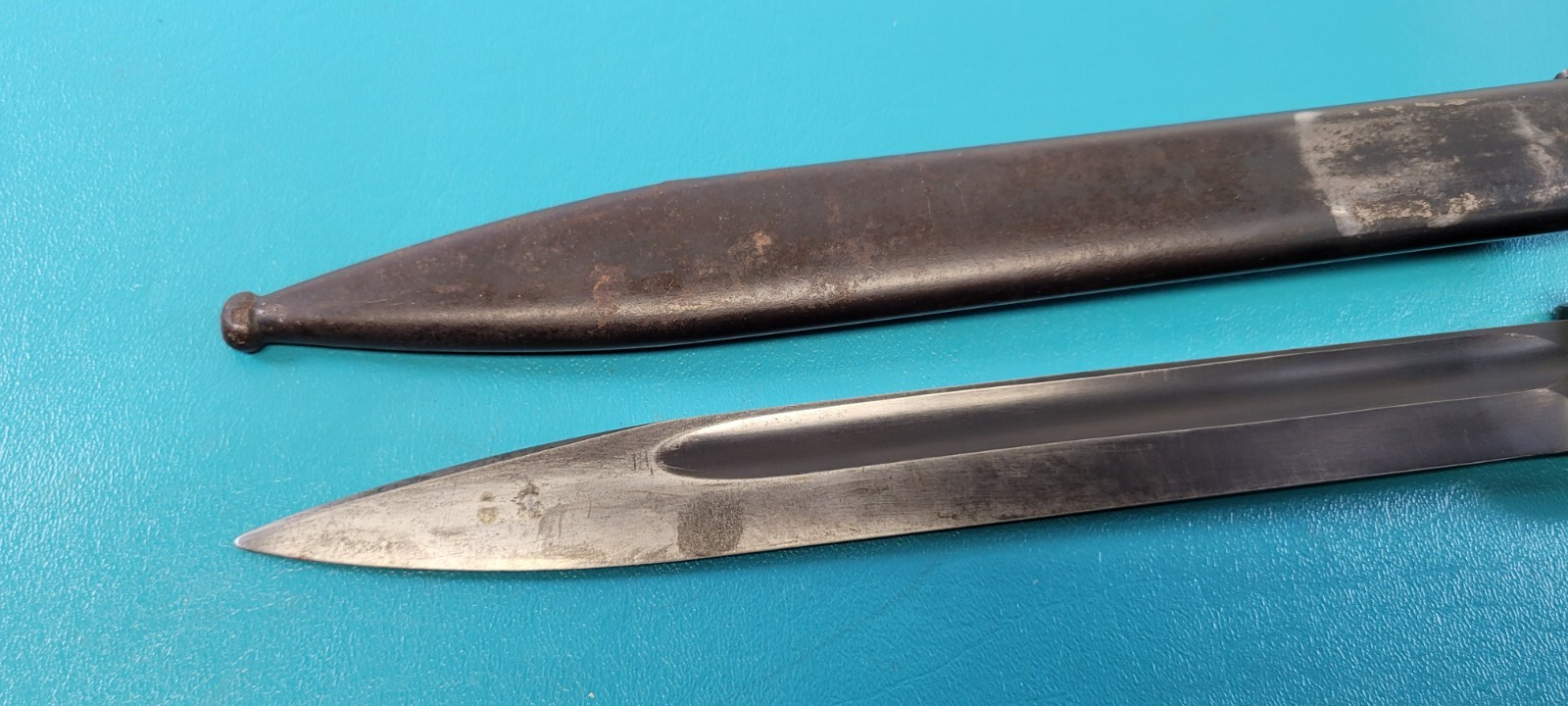 WWII German K98 Rifle Bayonet Knife Eickhorn & Mundlos Scabbard c. 1939 Q5