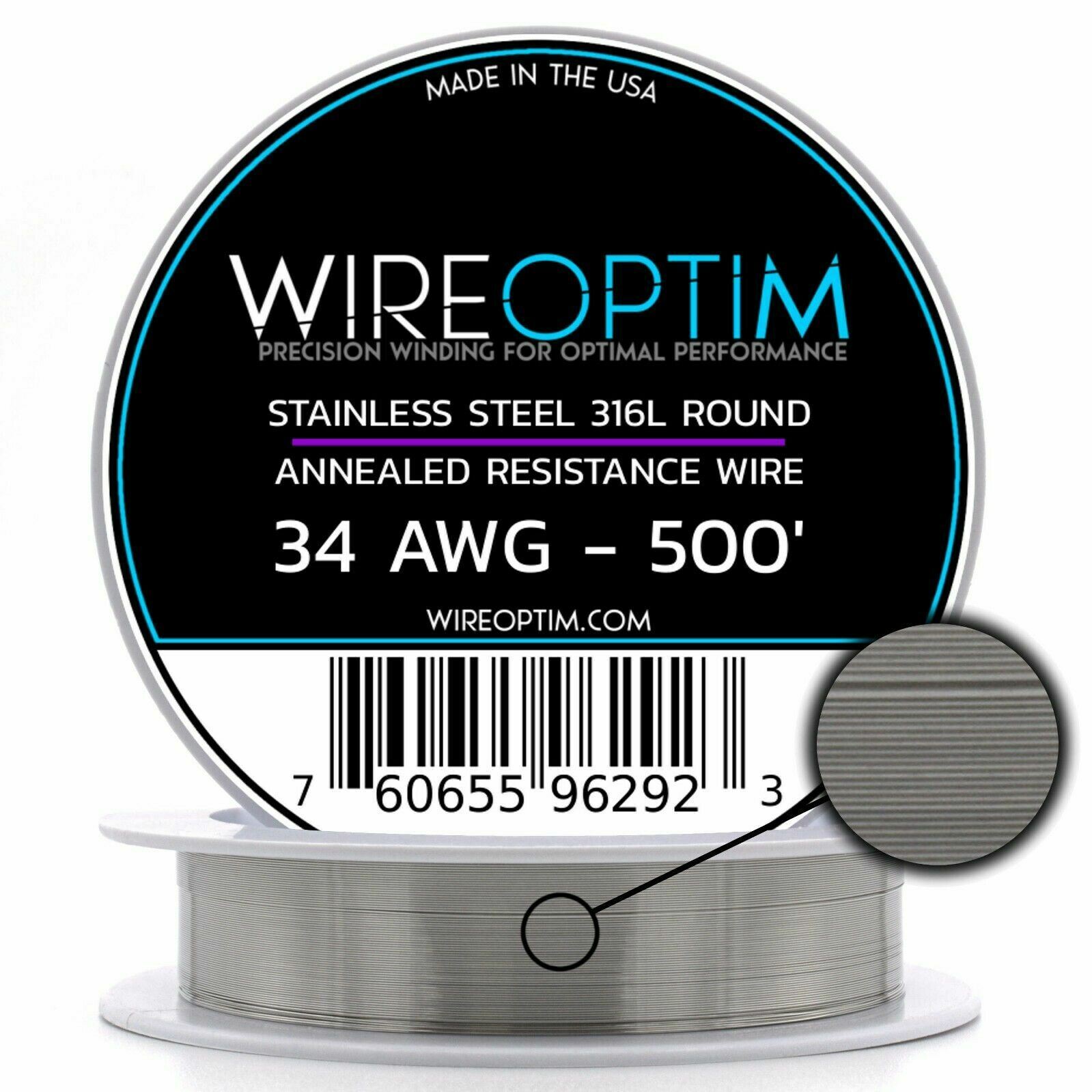 Stainless Steel 316L Wire 22 23 24 25 26 27 28 32 34 36 38 40 AWG 25' - 1000'
