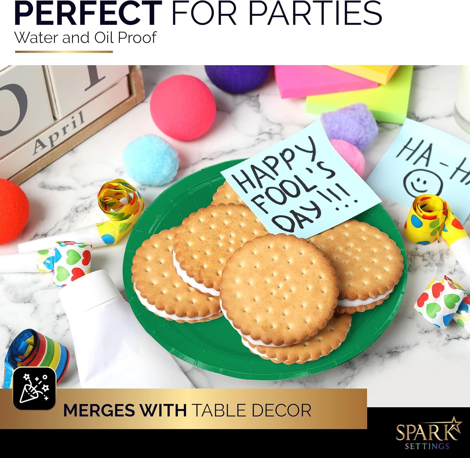 Snack and Dessert Paper Plates - 50 Count Disposable Plates for All Occasions