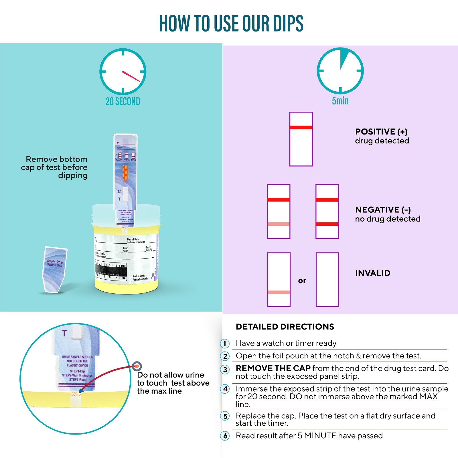 (10 pack) Drug Tests For Methamphetamine (mAMP) Instant Urine Test for Meth