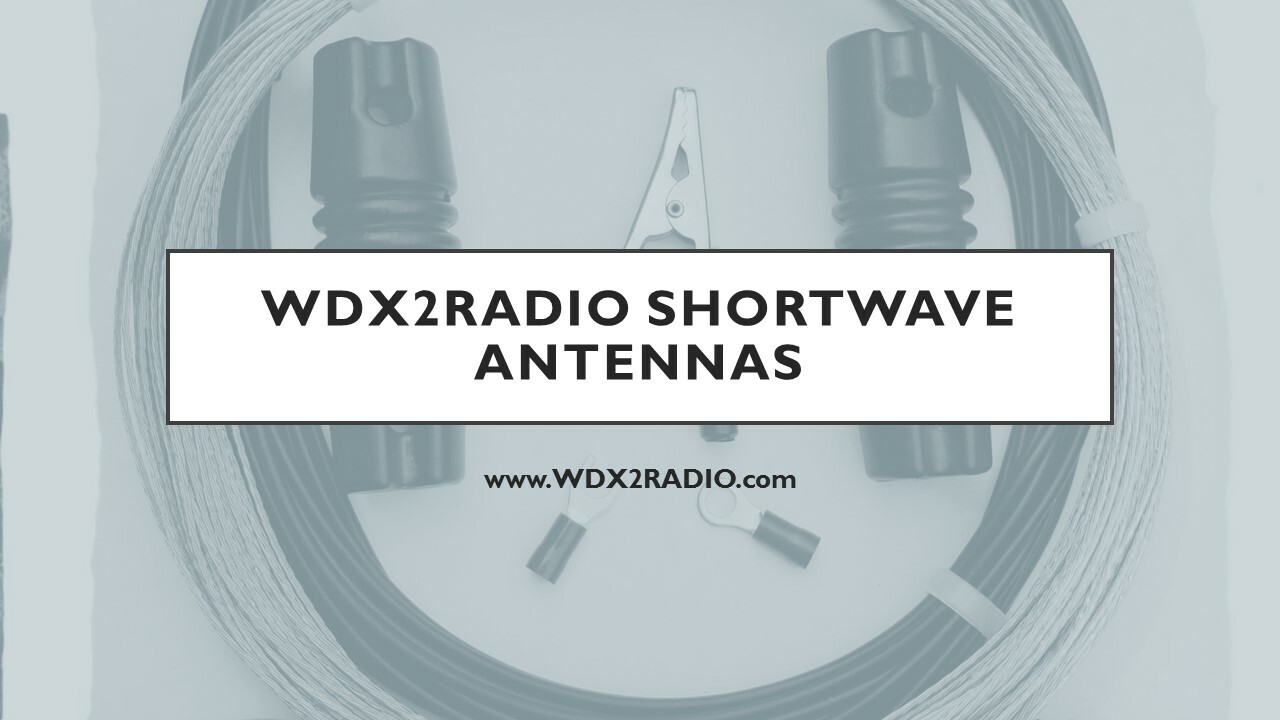 Portable Shortwave & FM Antenna for All Shortwave Radios 3.5mm plug and clip on