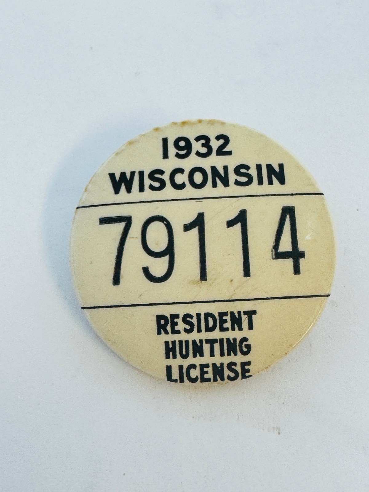 Wisconsin Resident Hunting License Pin - 1932 Very Nice! #79114