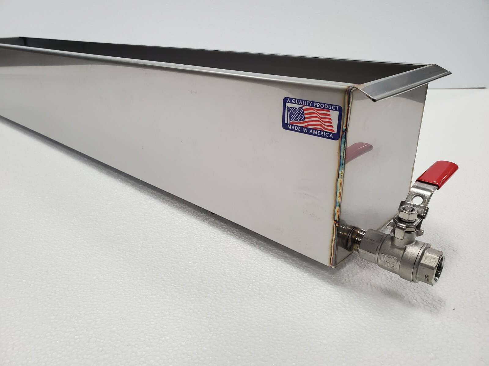 Budget Stainless Steel Parkerizing Tank, Gunsmith, blueing 40"x6"x6", 1/2" valve