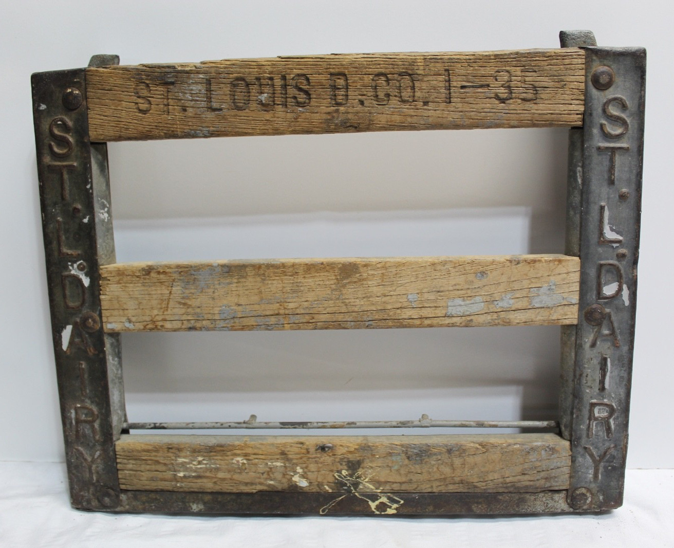 Antique Missouri  ST. LOUIS Dairy Co. I-35 Dairy Crate Repurposed ~ Wall Sign