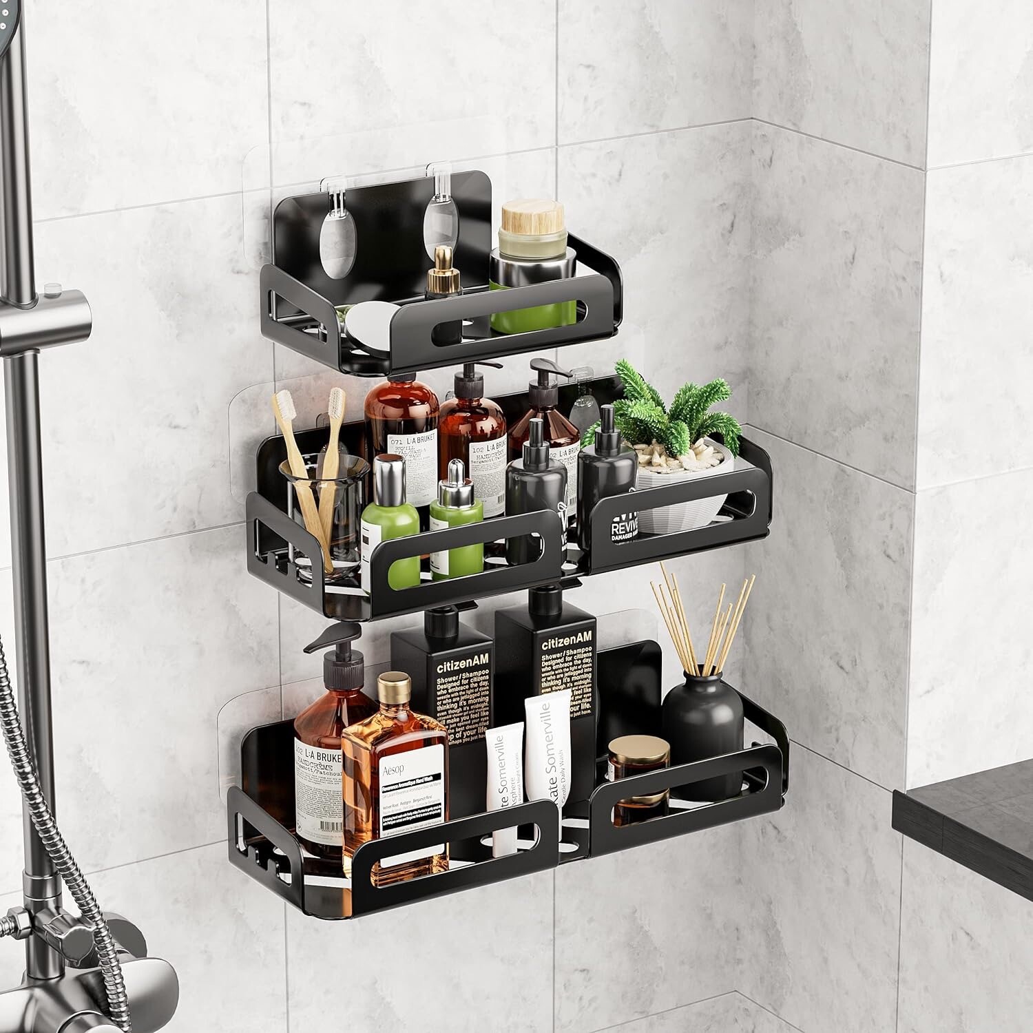 3 Pack Shower Caddy Shelf Bathroom Basket Bath Storage Holder Organizer Rack NEW