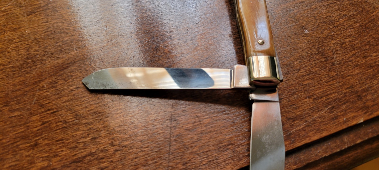 Boker 2525 White Lightning Limited Ed Trapper Pocket Knife with Box Germany