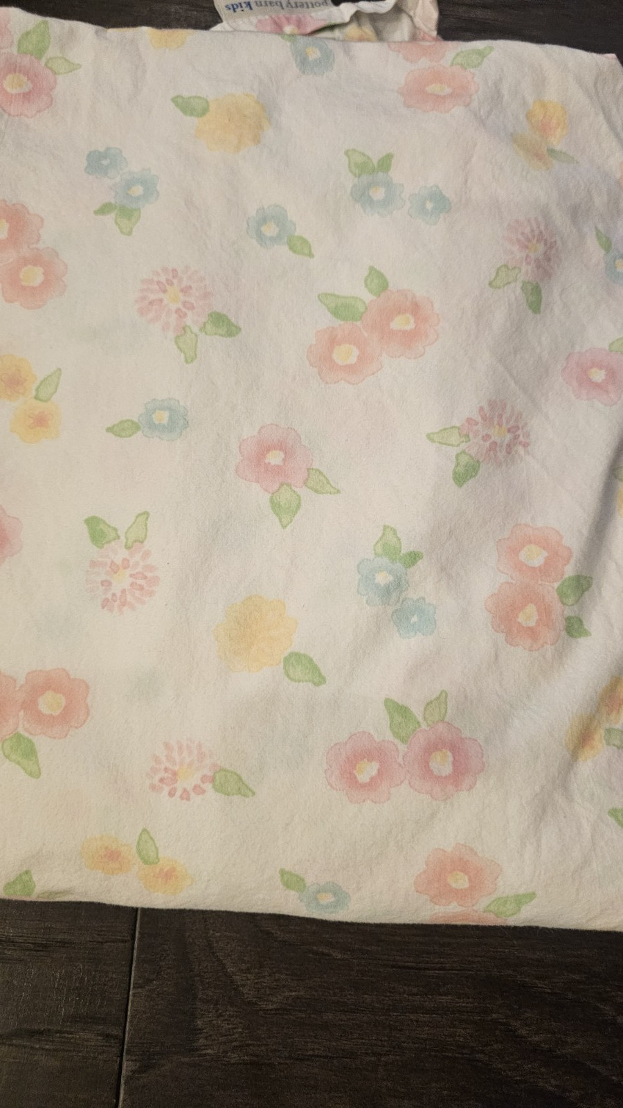 Pottery Barn Kids Floral Pink Blue Yellow TWIN Sheets Fitted Flat + 2 Pillowcase