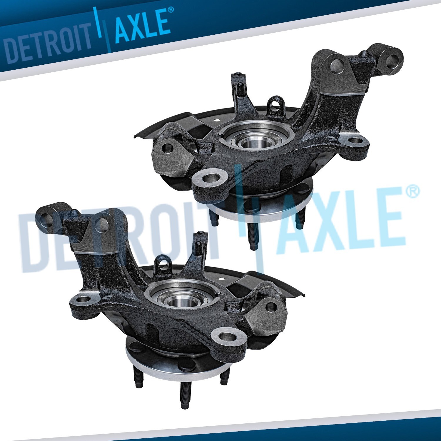 Front Steering Knuckles & Wheel Hub Bearings Assembly for 2007 - 2010 Ford Edge