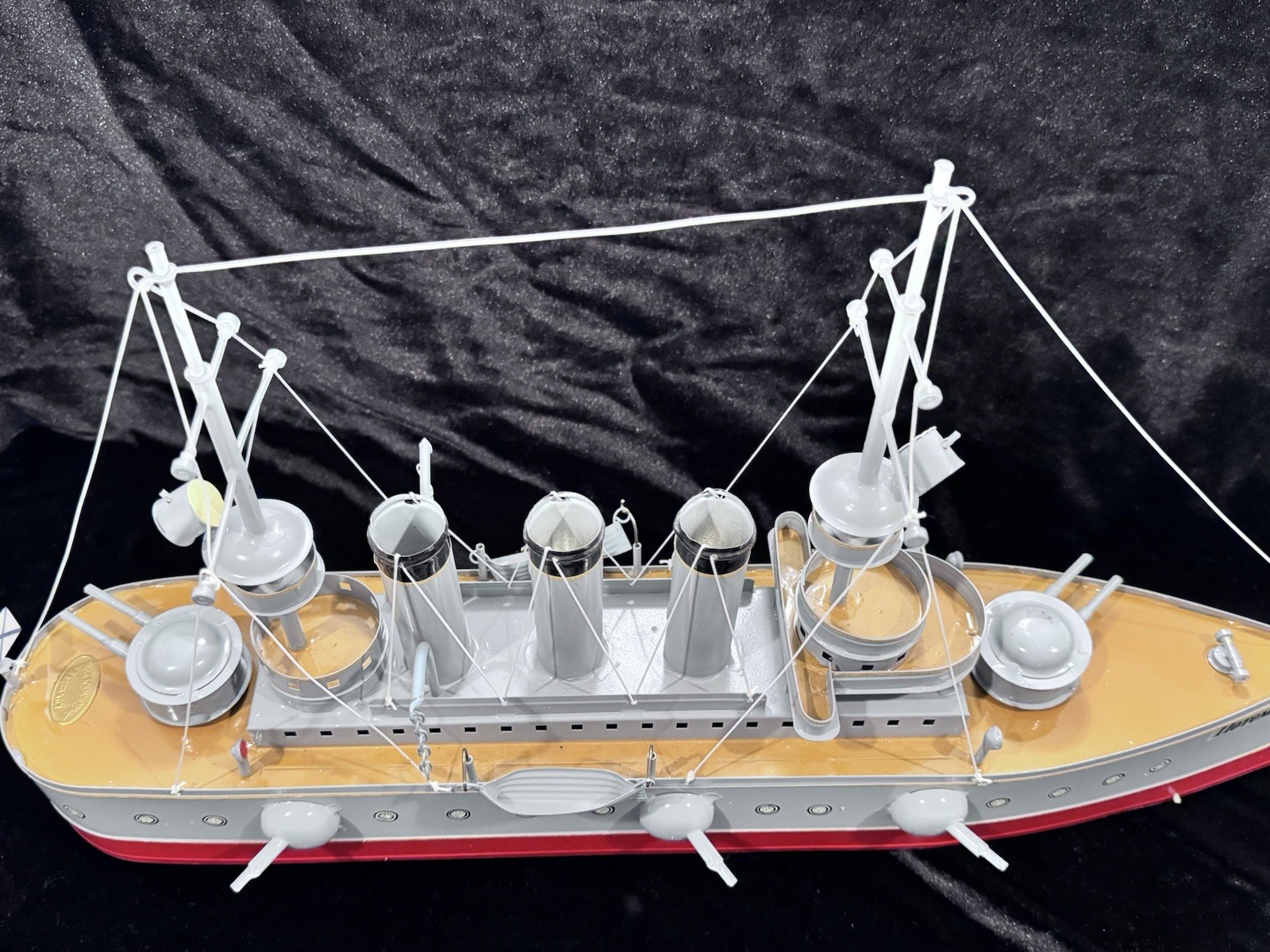 Tucher & Walther: Large Russian Battleship. Tin Reproduction c1970s