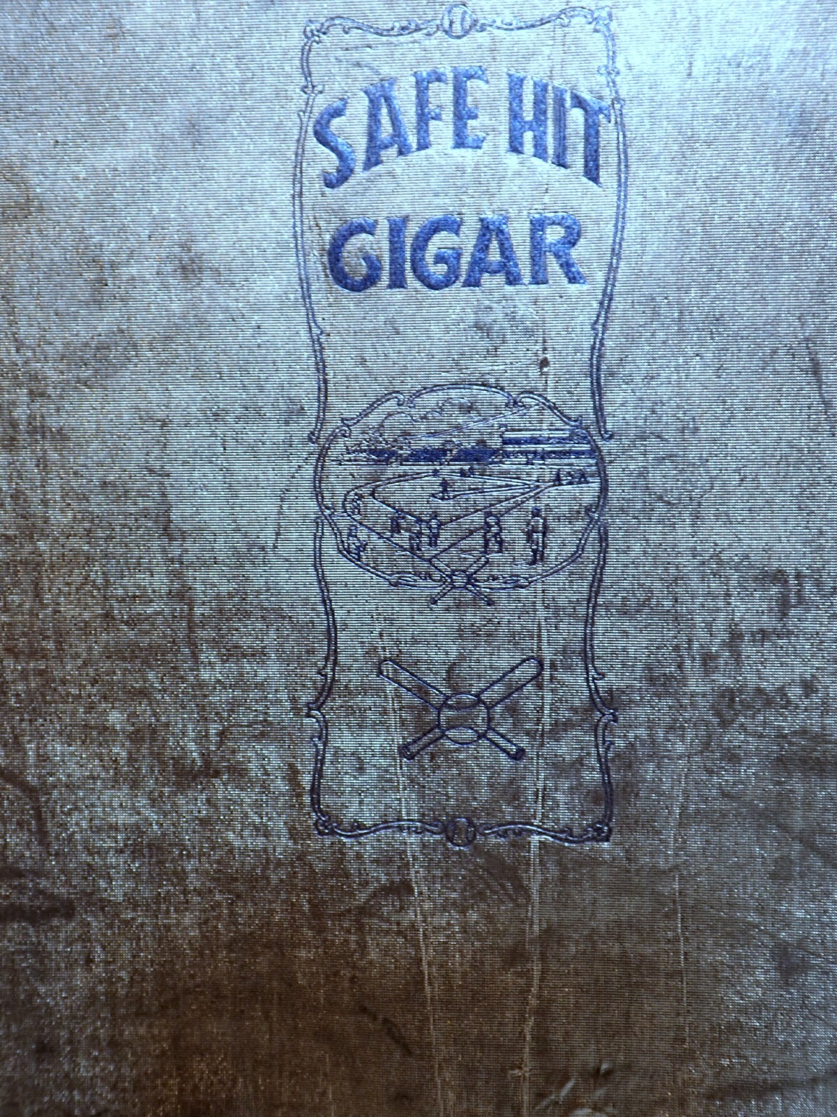 1900 ADVERTISING SAFE HIT CIGAR FOIL WRAPPER BASEBALL DIAMOND IMAGE W/ PLAYERS