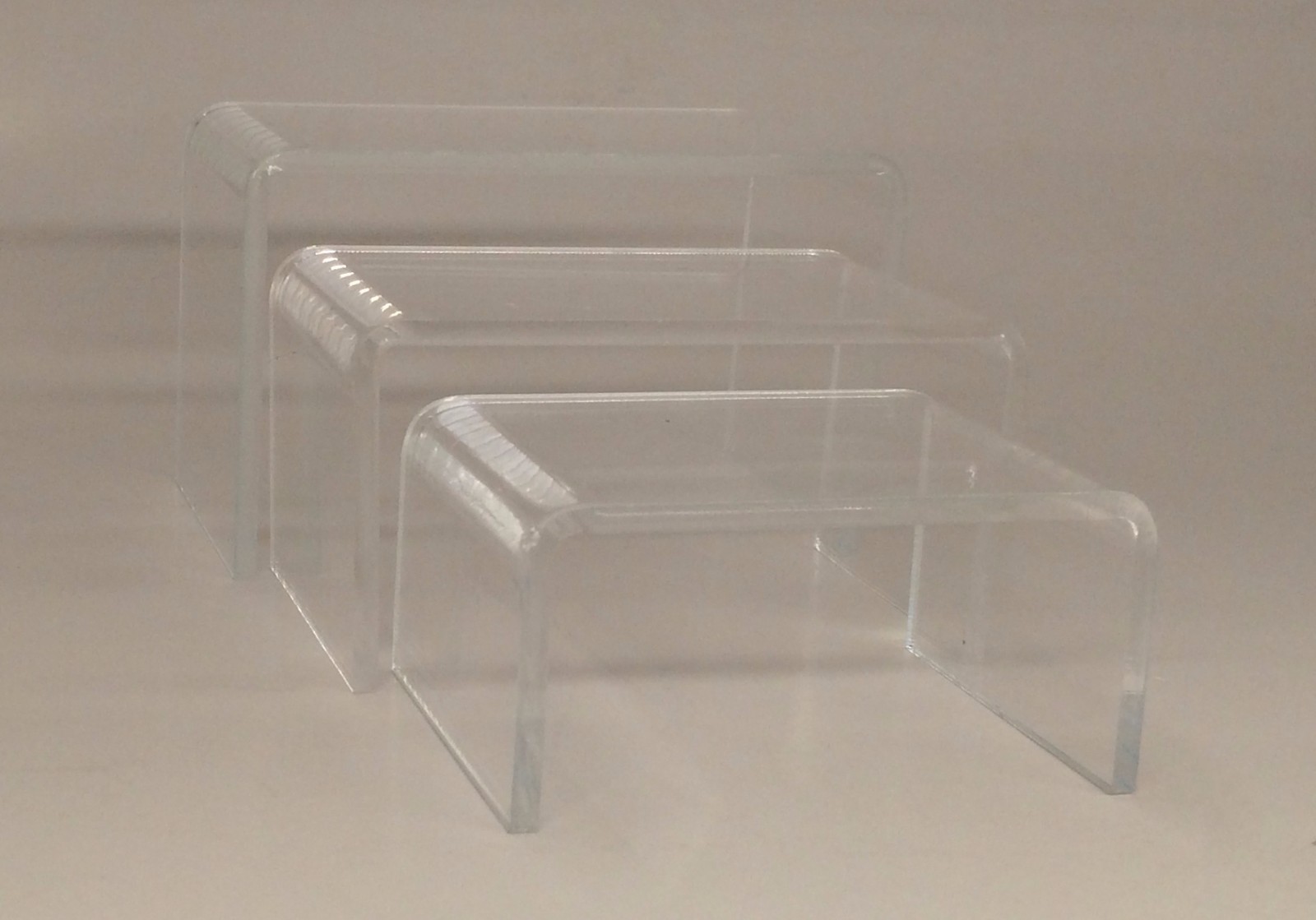 Small Clear Acrylic Display Risers: Set of 3