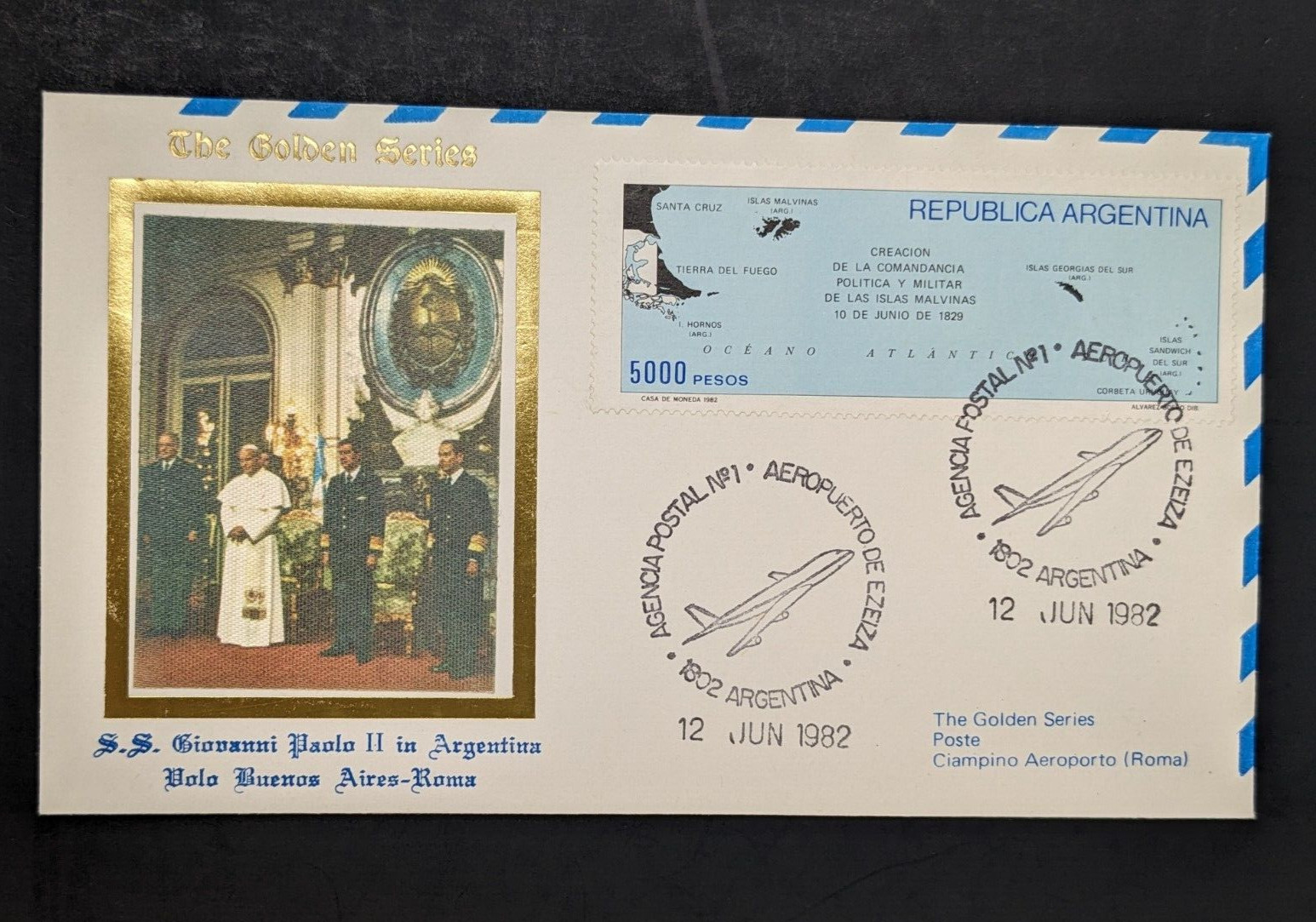 Pope John Paul II, The Golden Series Trip to Argentine, 6 Covers Plus Stamps