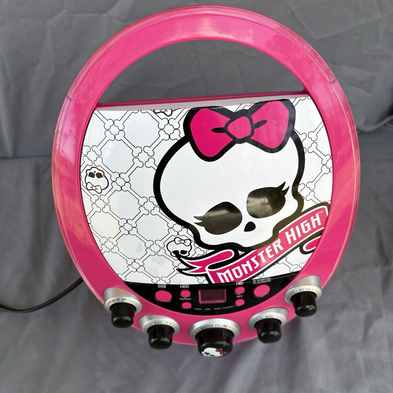 Monster High Disco party CD Player & Karaoke Machine "Flashing Lights" WORKING