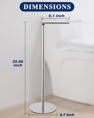 Toilet Paper Holder Stand, Free Standing Toilet Paper Roll Holder with Reserve