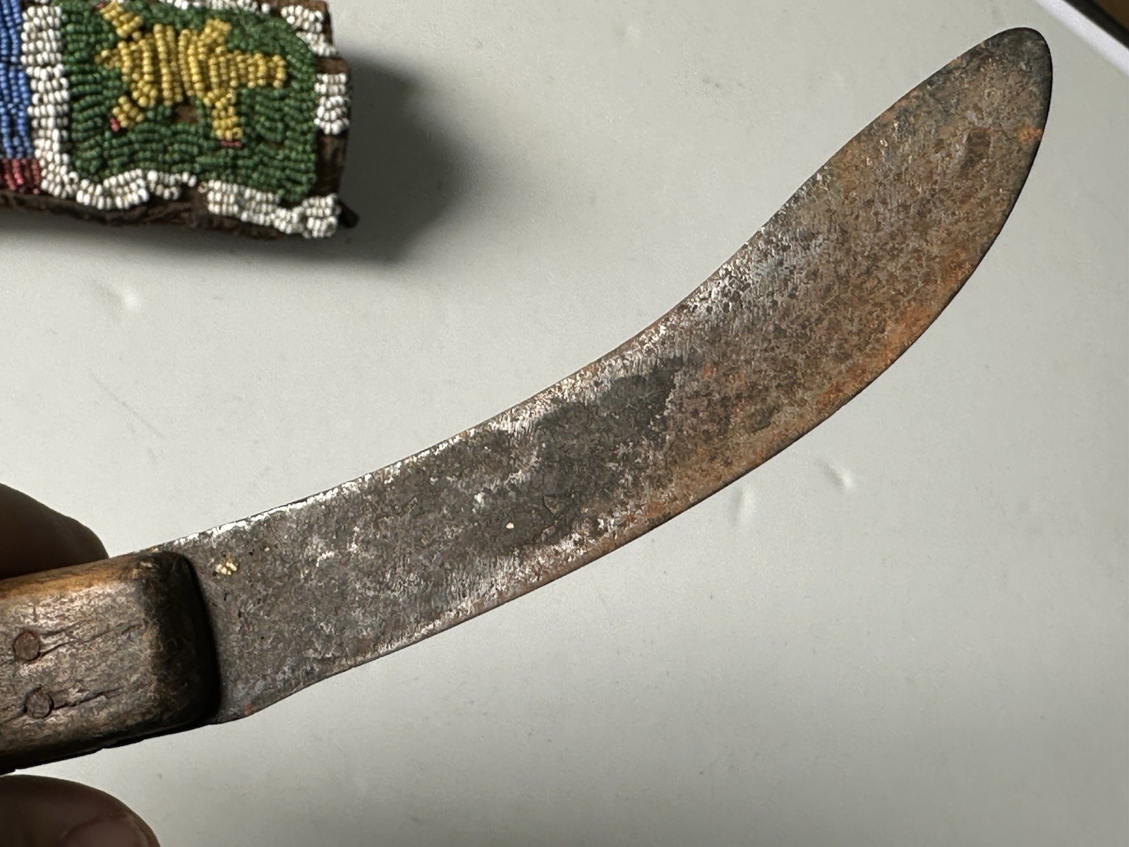 INCREDIBLE SIOUX PLAINS INDIAN HISTORIC BEADED KNIFE SHEATH, HISTORICAL