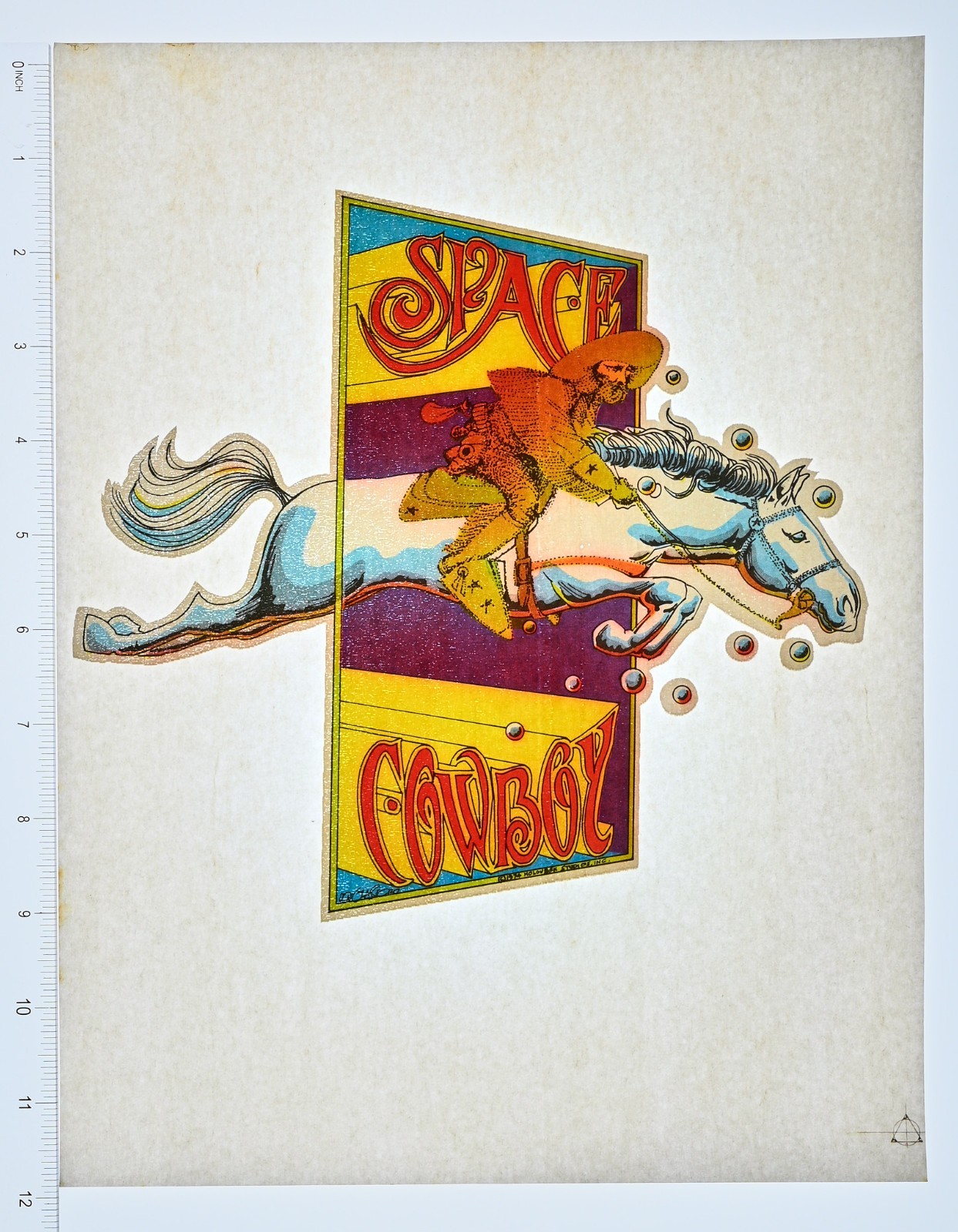 Original VINTAGE 1970s Heat Transfer | Space Cowboy - Holoubek Studios '74