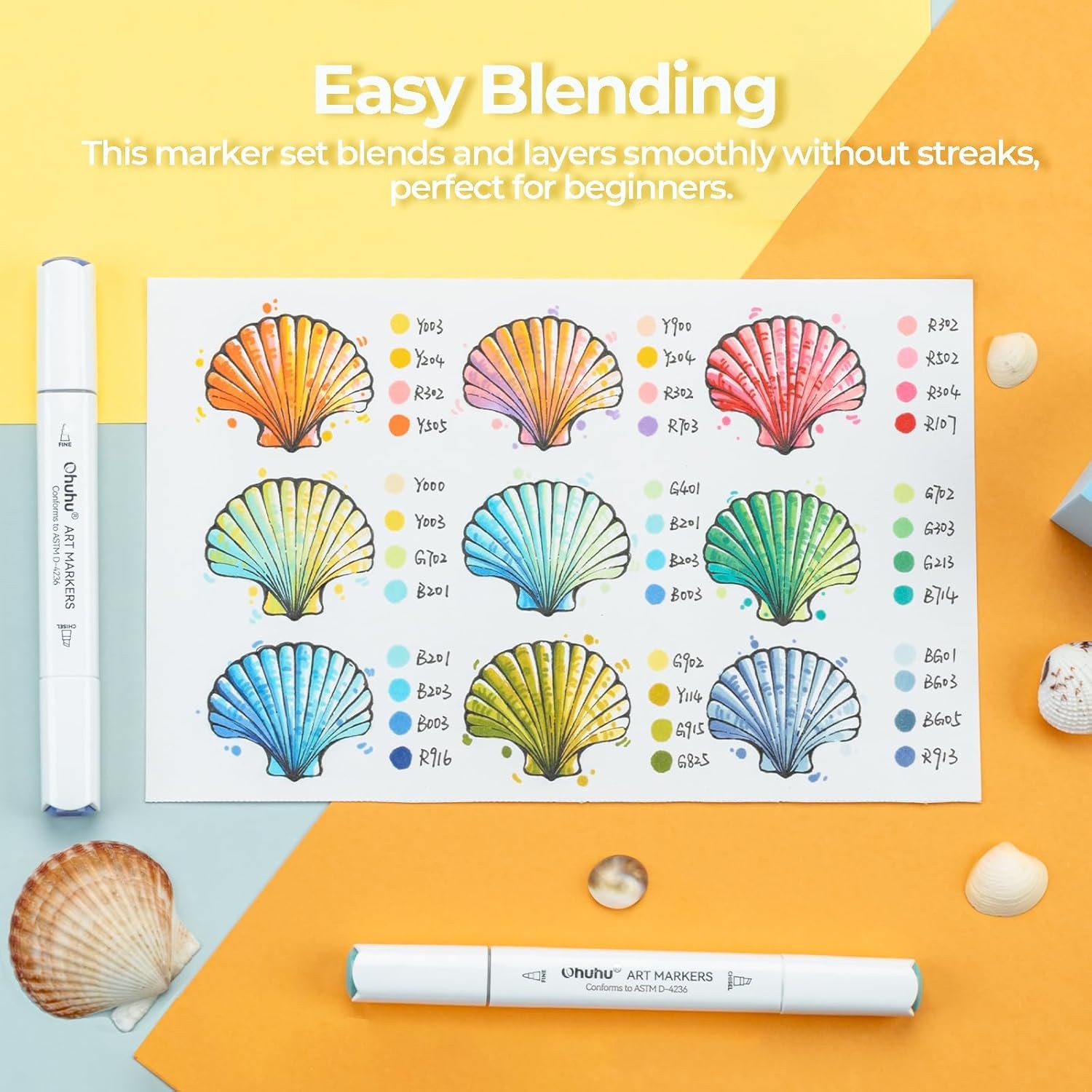 Ohuhu Alcohol Markers 80-color Chisel & Fine Illustration Tones Markers -Manoa