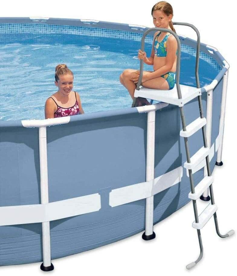 Intex 28067E Above Ground 52" Wall Steel Frame Swimming Pool Entry Ladder