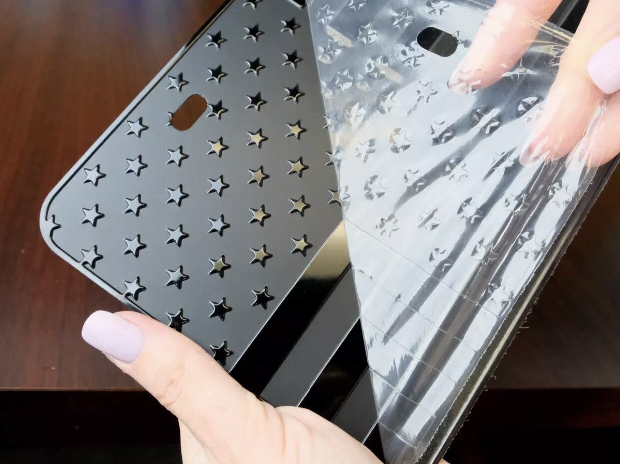 Tactical American Flag Heavy Duty Aluminum License Plate Matte Black