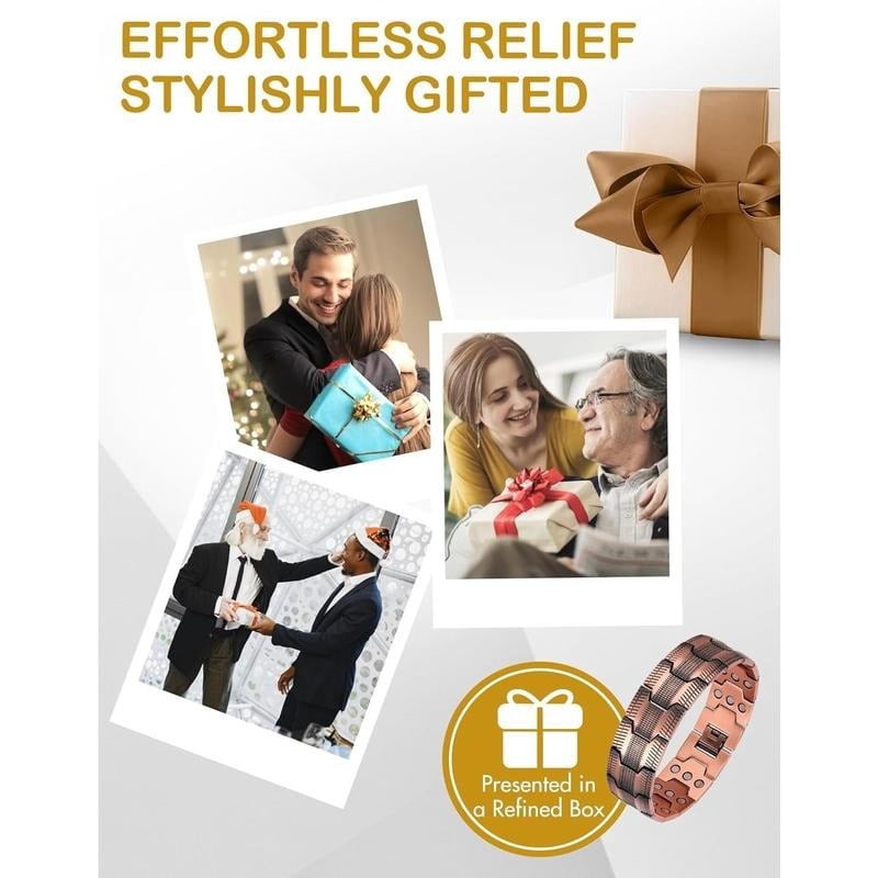 GMOX Men's Copper Magnetic Bracelet Adjustable Length New