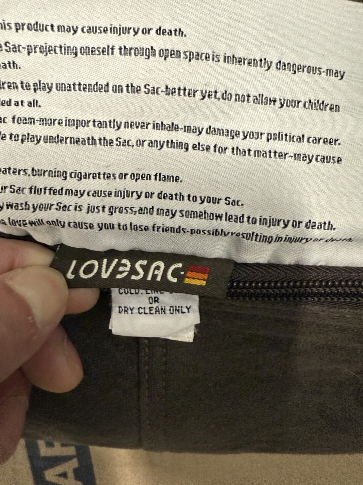 Lovesac Supersac Cover Super Soft Bean Bag Brown Lounge Chair COVER ONLY